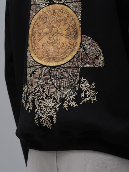 Oversized Sweatshirt with Fluffy Print