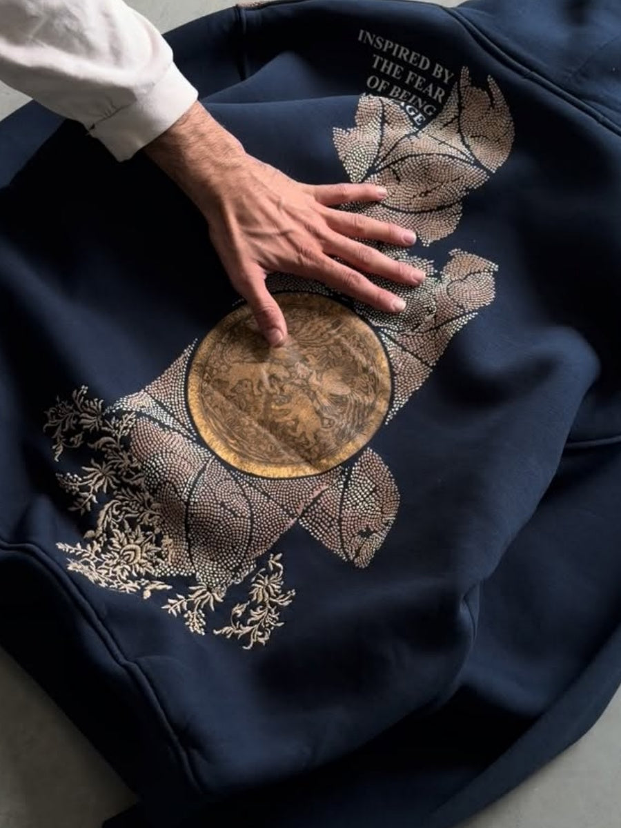 Oversized Sweatshirt with Fluffy Print