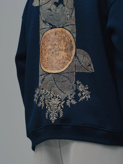 Oversized Sweatshirt with Fluffy Print