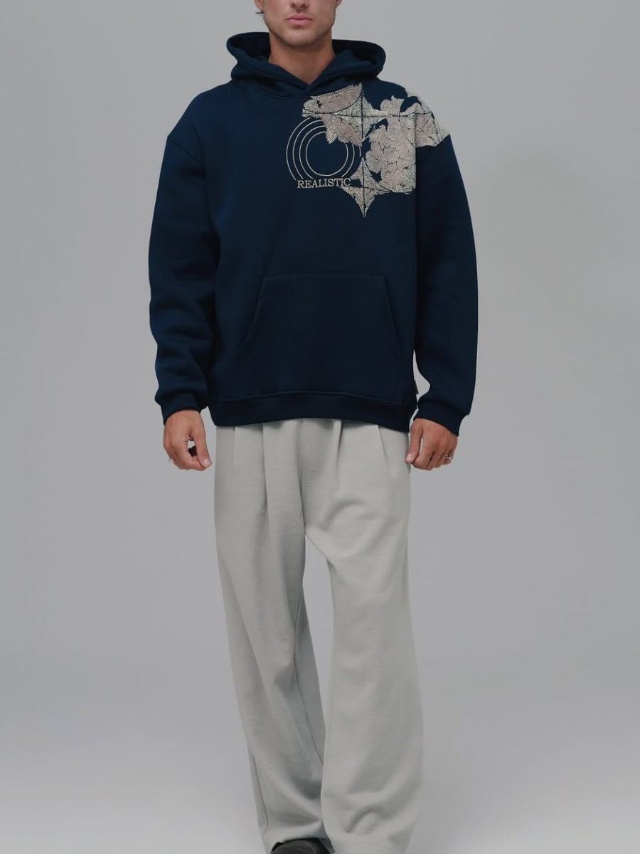 Oversized Sweatshirt with Fluffy Print