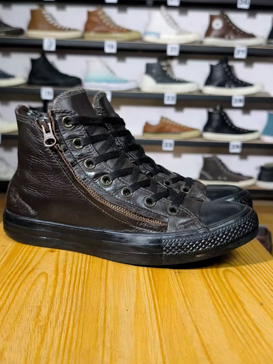 Zipper Leather Shoes
