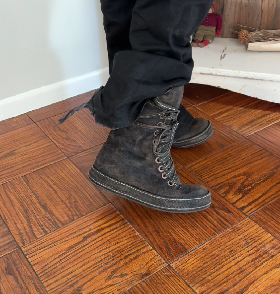 Laced Leather High Top Boots