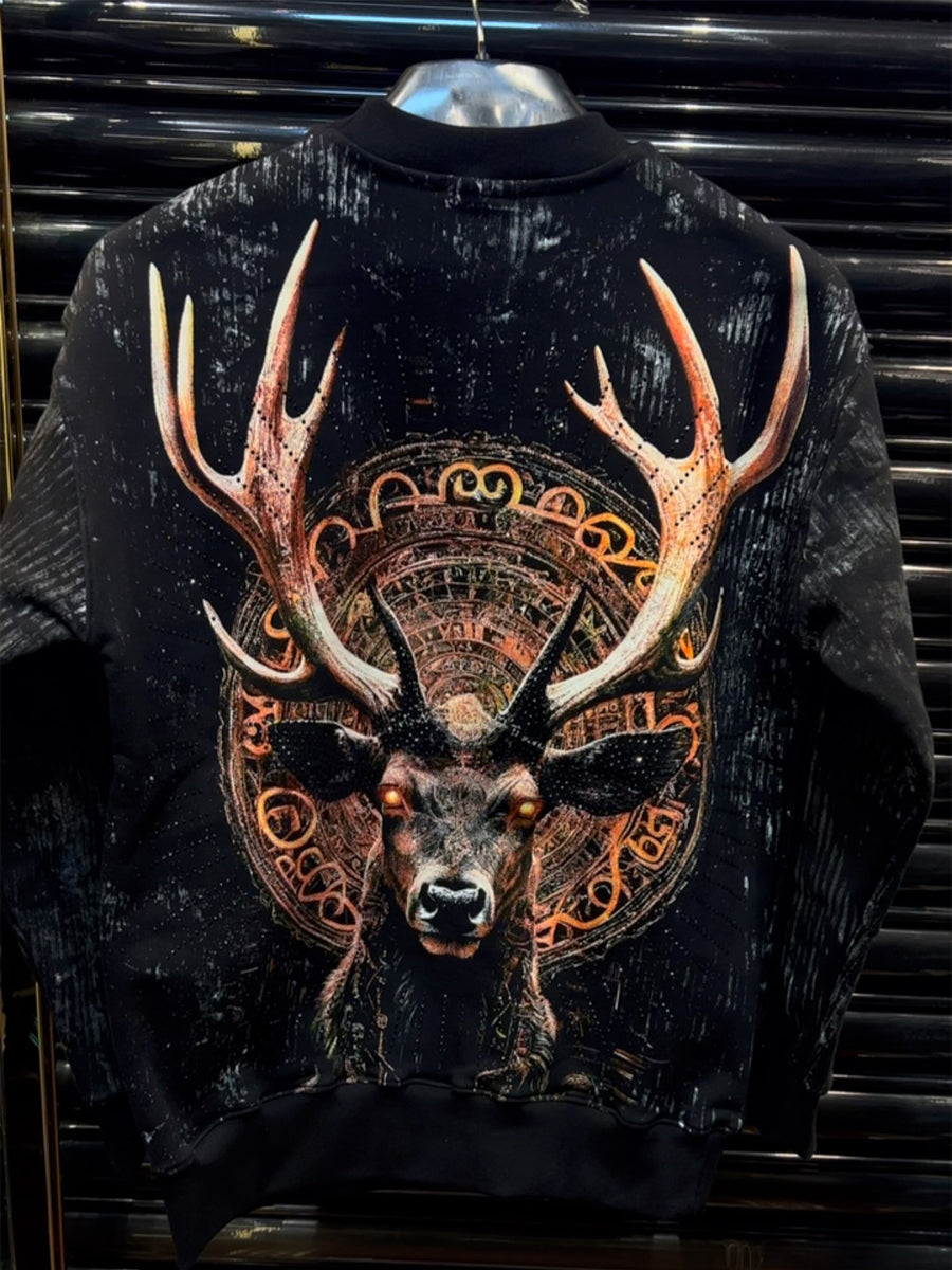 Men's Digital Print Rhinestone Sparkle Top