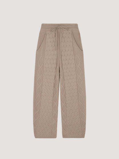 Half-zip Neck Cable Knit Sweater Two Pieces Set