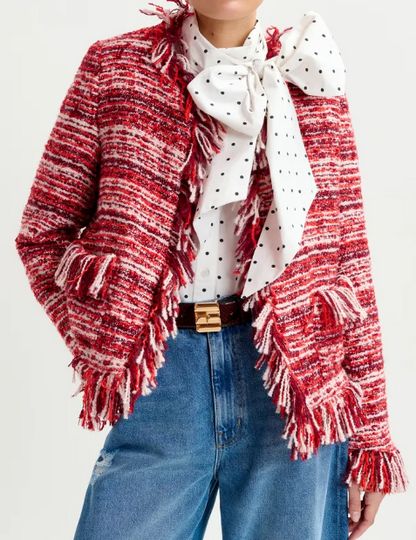 Chic Fringed Tweed Jacket