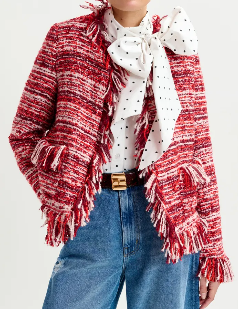Chic Fringed Tweed Jacket