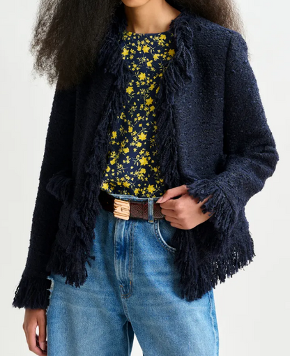 Chic Fringed Tweed Jacket