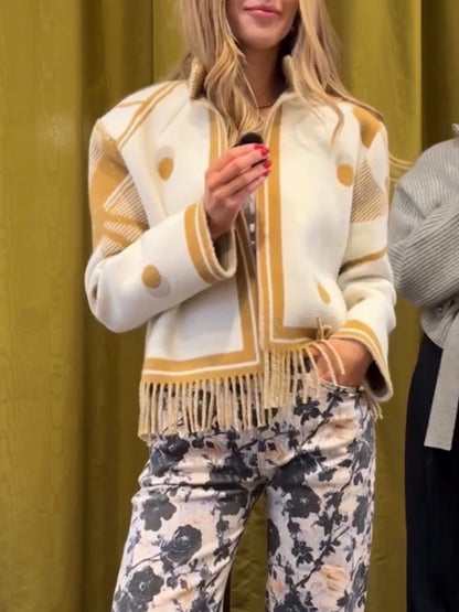 The Brown Wheel Fringe Jacket